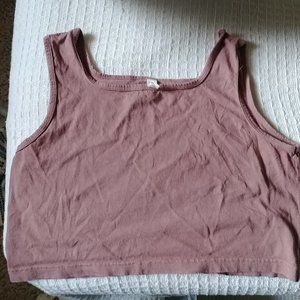 Los Angeles Apparel Mauve Garment Dye Crop Tank, L